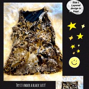 Animal print shirt - layered front, sleeveless